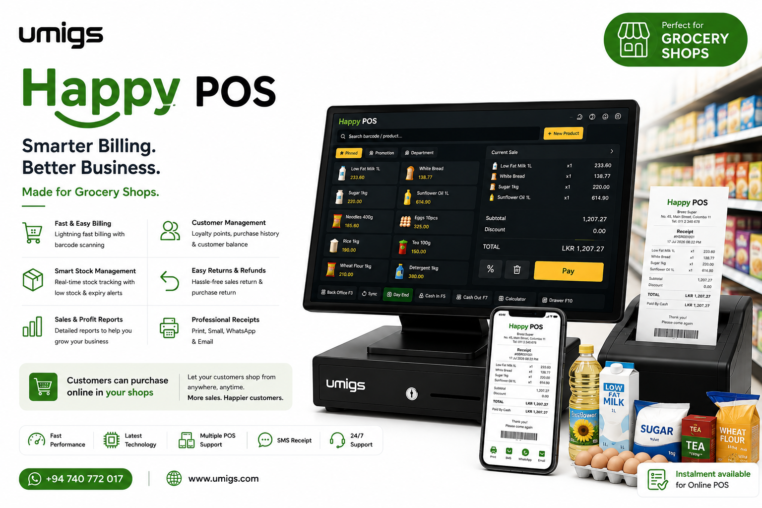 Grocery & Supermarket with Happy POS